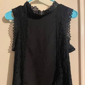 Black Lace sleeveless Blouse